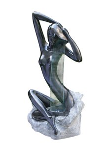 Aqua Creations - Lady on blue rock granite